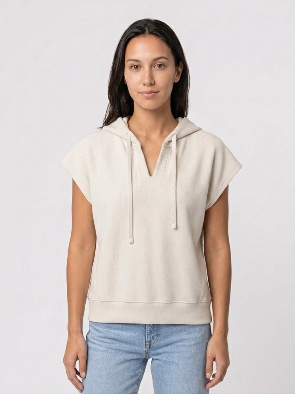 Elie Tahari Short Sleeve
Hooded Top White Size S/P